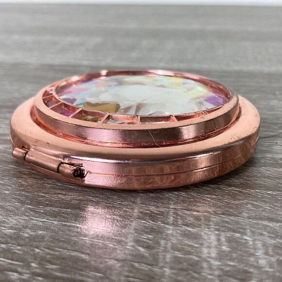 Disney Store Compact Makeup Mirror Art of Belle Beauty Beast Metal Rose Gold - Picture 4 of 9
